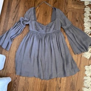 Free people size 6 gray long sleeve dress
